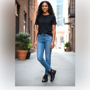 Levi Strauss Canvas Black Hightop Sneaker 6 Women Olivia Casual Streetwear